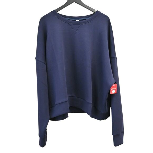 SPANX Tops - Spanx Classic Navy AirEssentials Crew Sweatshirt Size 3X 50347R